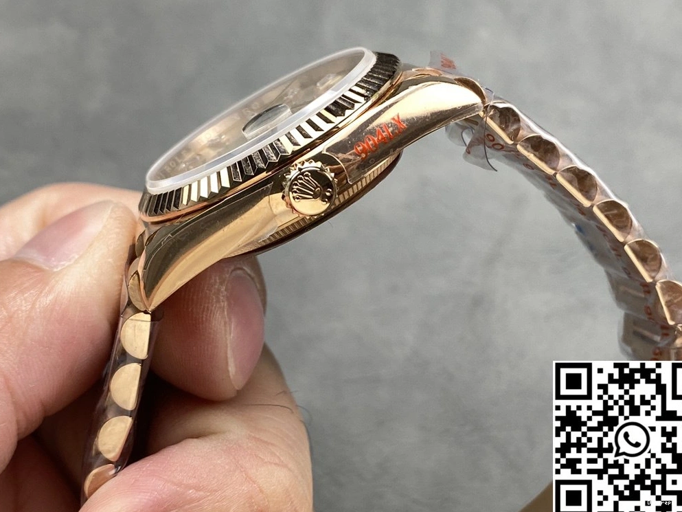 Dial Gold M228235-0004 Factory Silver Rose Date Tungsten v5 Day Rolex Steel QF 0409